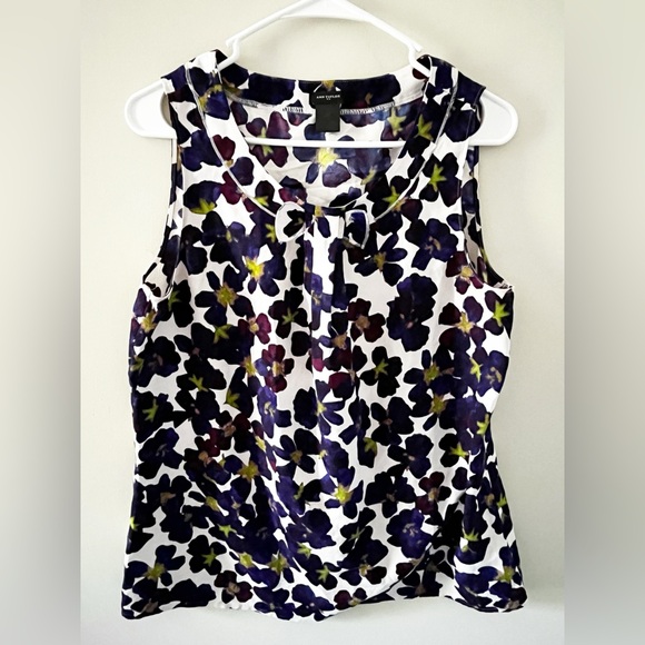 GUC ANN TAYLOR Floral Sleeveless Top With Bow Size M - Reduced Price ! - Picture 2 of 7